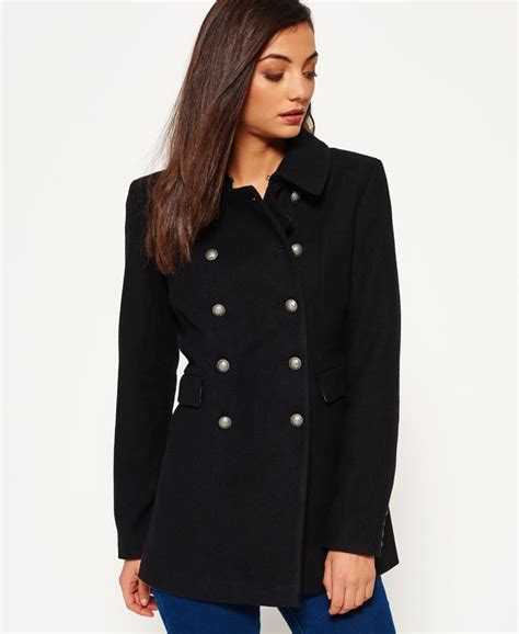 MILITARY PEACOAT IN COTTON VELVET 